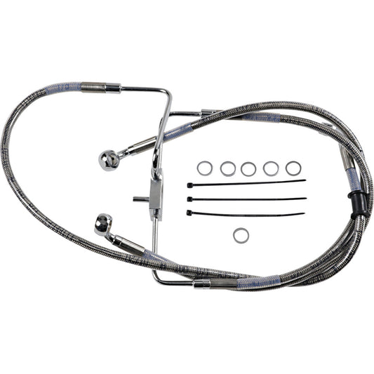 16-20 for Harley XL1200CX Drag Spec Extended Front Brake Line +10 W/O ABS