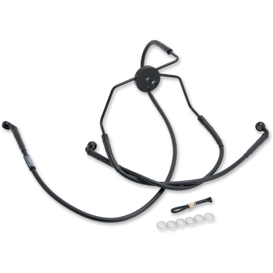 2009-2013 for Harley Road King EFI FLHR Brake Line Front +4" FL '08-'13 Black