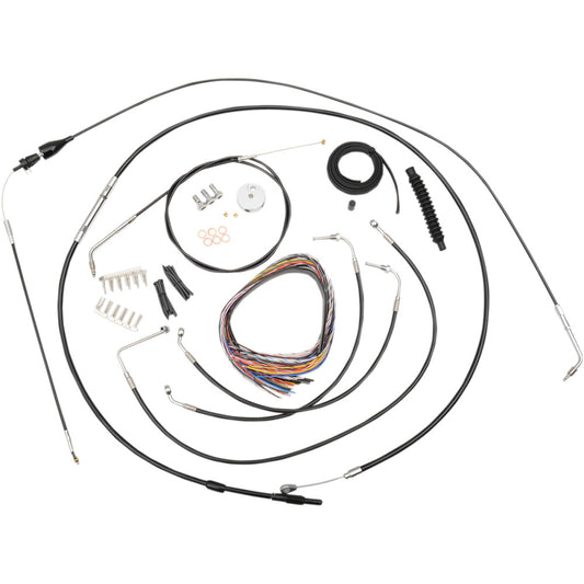 07 for Harley FLHX Cable/Brake Line Kit 18" 20" hangers LA-8005KT2B-19B