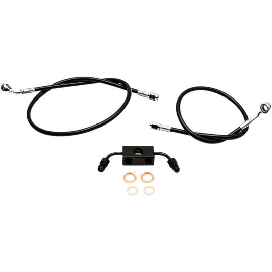 08-17 for Harley Fat Bob FXDF Brake Line 15" 17" Ape Hanger Handlebars Black G42