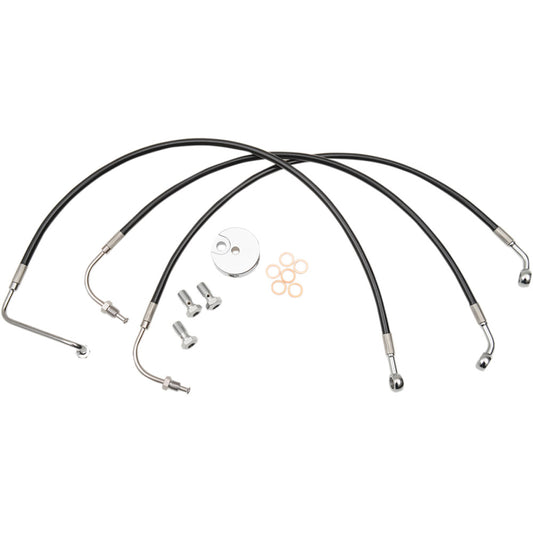 96-03 for Harley FLHTCI Brake Line 12" 14" Ape Hanger Handlebars Black LA-8005B1