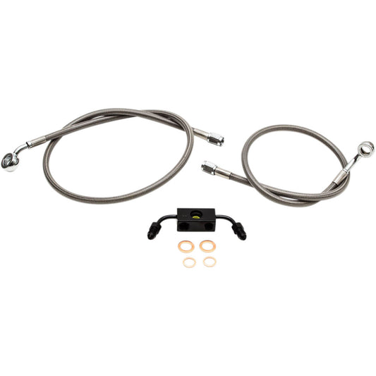 12-17 for Harley Street Bob FXDB Brake Lines 12" 14" Ape hangers LA-8211B13