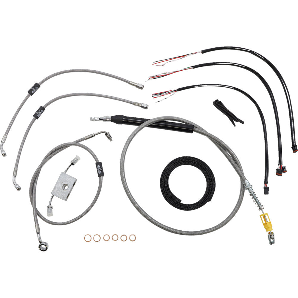 18-22 for Harley FXFB/S W/ABS Dual Disc LA CHOP Cable Kit Complete 18-20