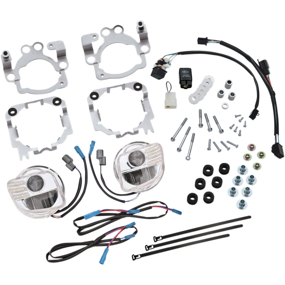 01-10 for Honda GL1800A Gold Wing SHOW CHROME LED Fog Lights Kit 01-10 GL1800