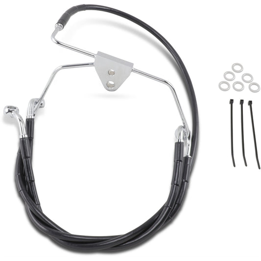 99-07 for Harley FLHT/FLHX DS Extended Front Brake Line Kit +4 Lower/Upper