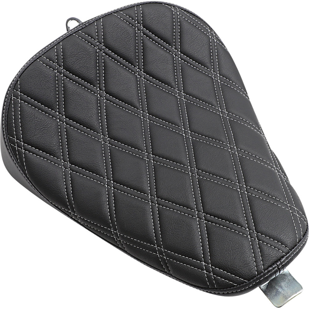 2010-2021 for Harley Iron 883 XLN Bobber Solo Seat Double Diamond Silver Stitch