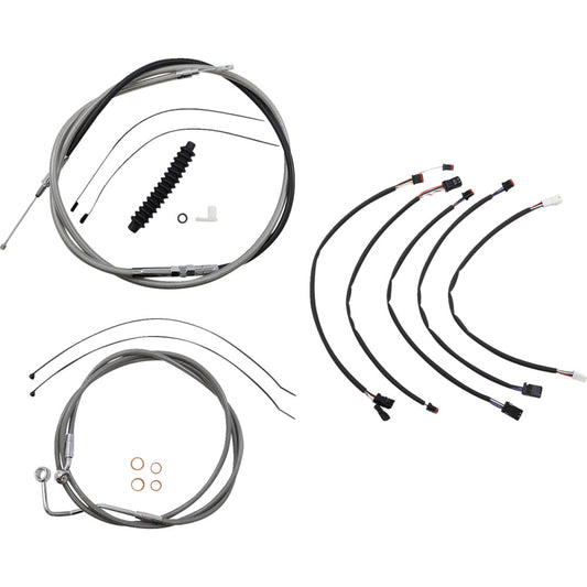 21-22 for Harley FLHRXS W/ ABS MAGNUM Cable Kit XR Stainless/Chrome 15-17" Bars